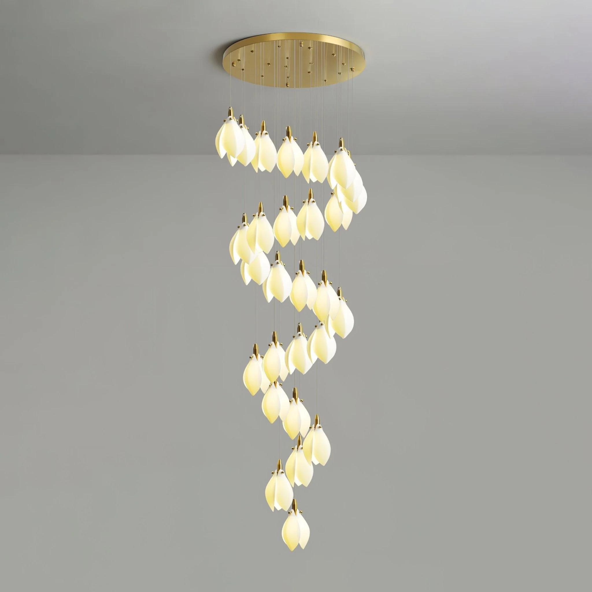 Caphayra Floral Ceramic Brass Chandelier - Image 21