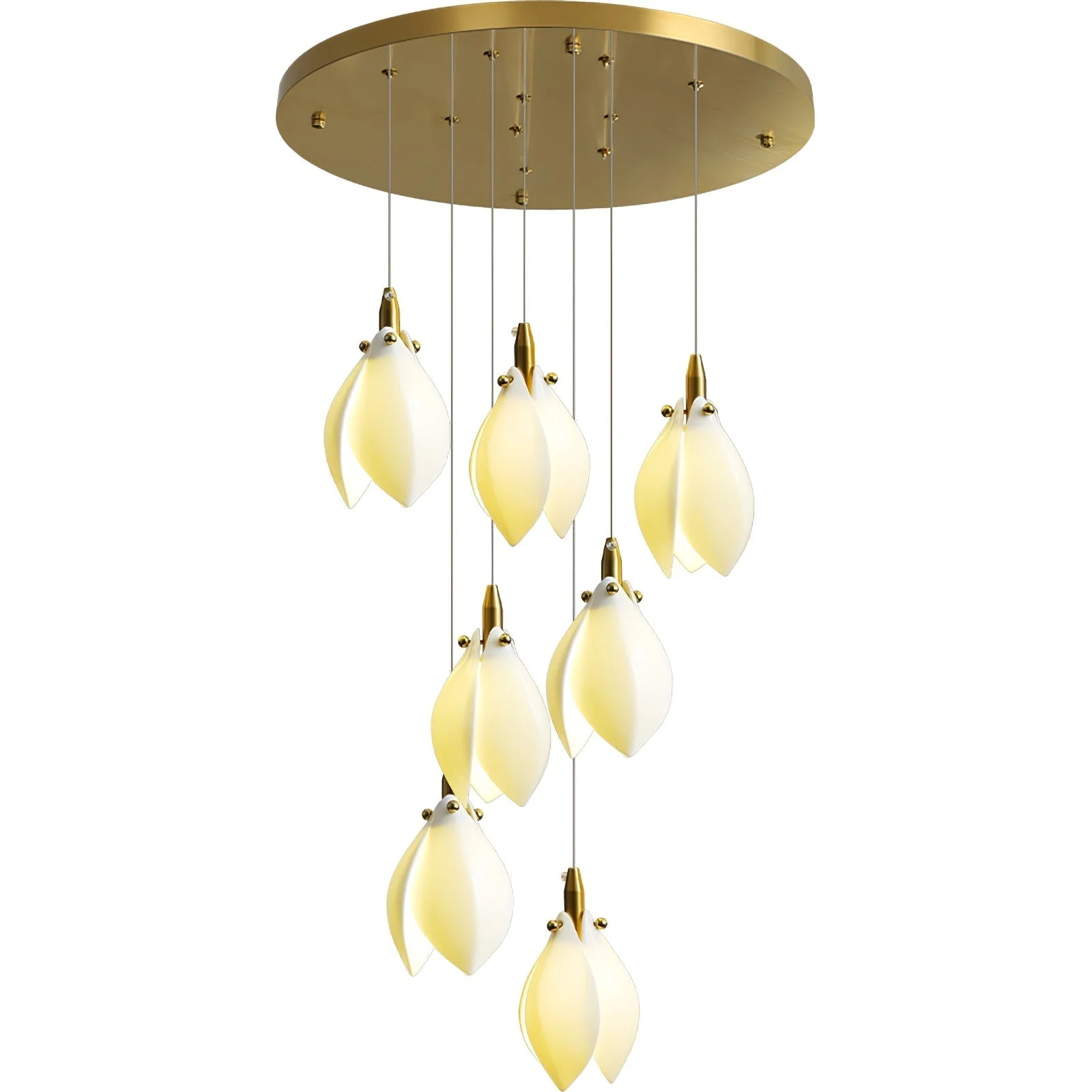 Caphayra Floral Ceramic Brass Chandelier - Image 22