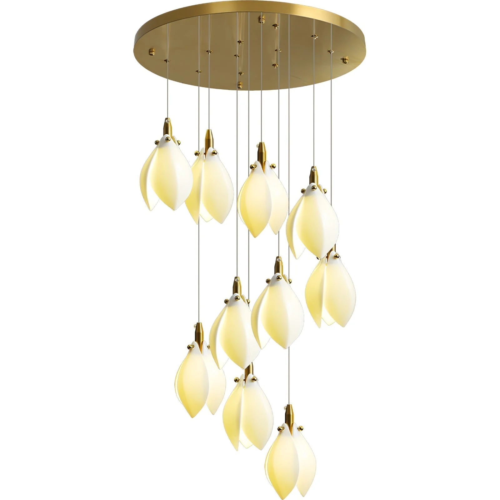 Caphayra Floral Ceramic Brass Chandelier - Image 24