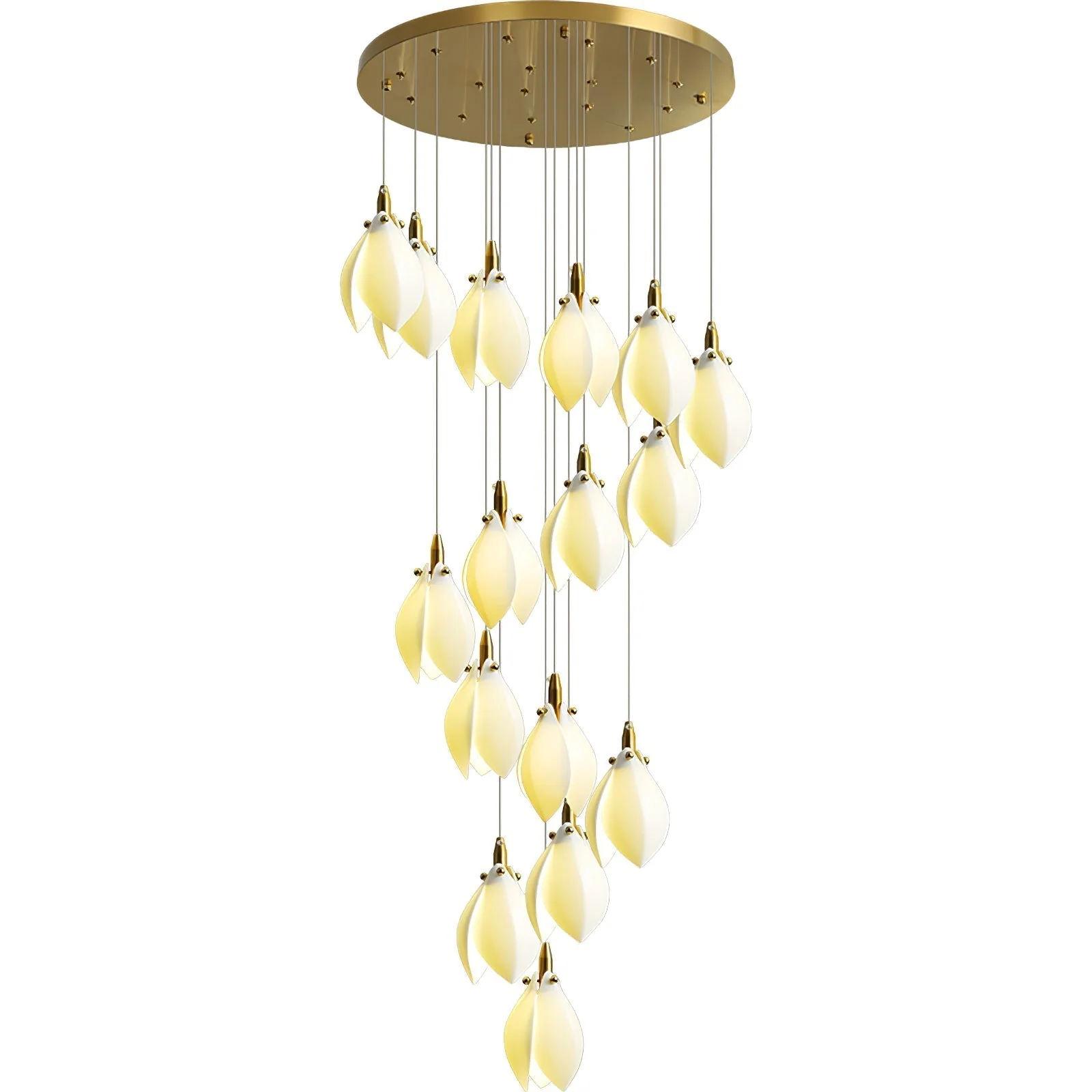Caphayra Floral Ceramic Brass Chandelier - Image 25