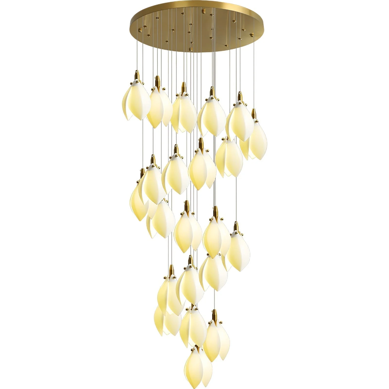 Caphayra Floral Ceramic Brass Chandelier - Image 26