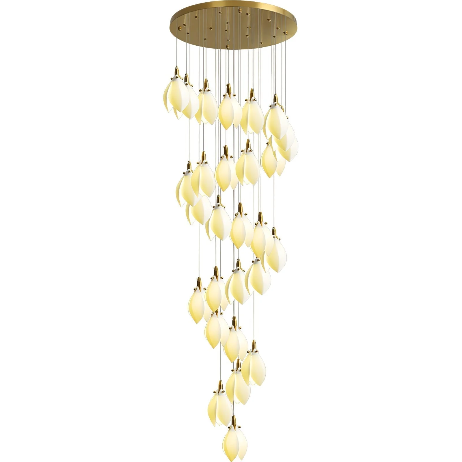 Caphayra Floral Ceramic Brass Chandelier - Image 27
