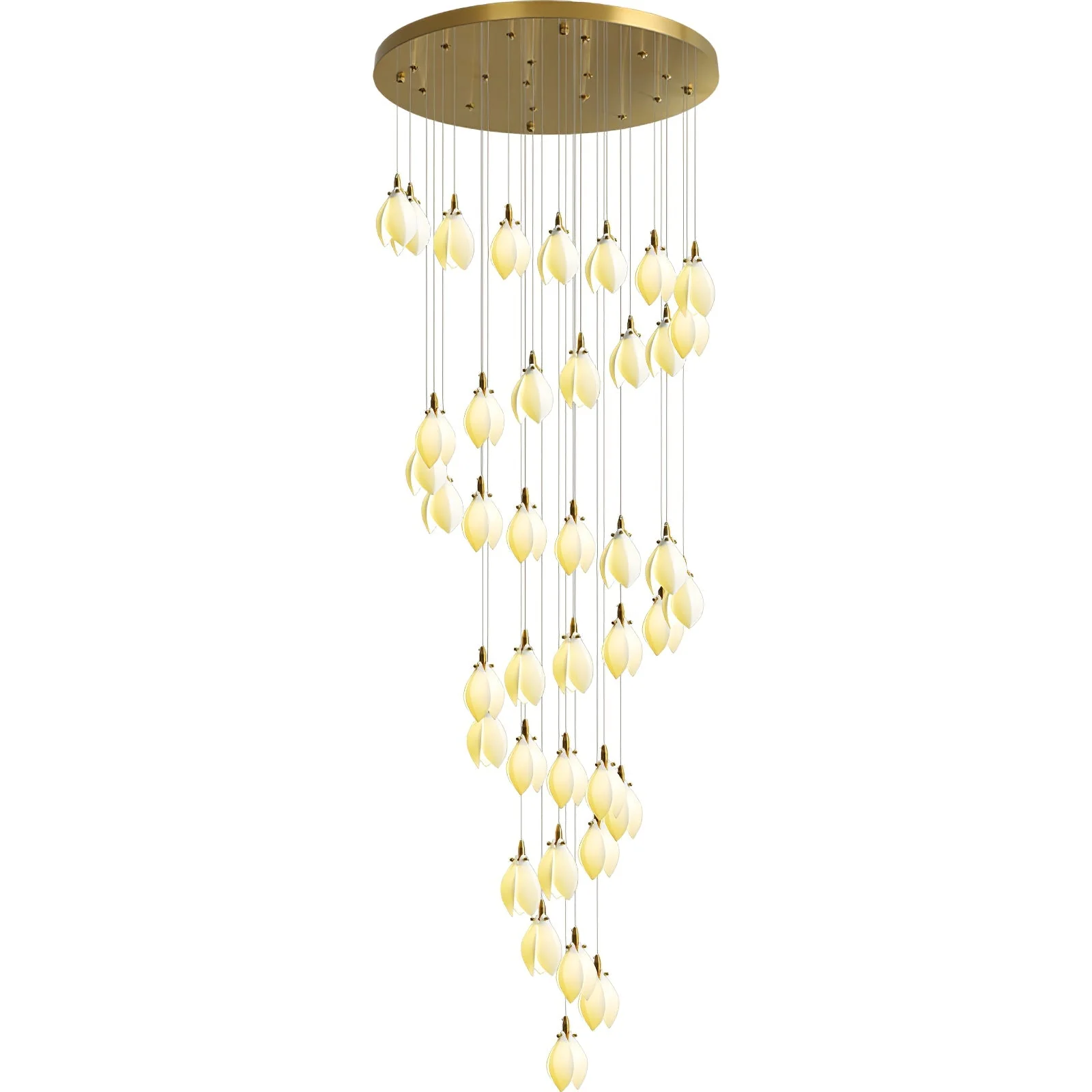 Caphayra Floral Ceramic Brass Chandelier - Image 29