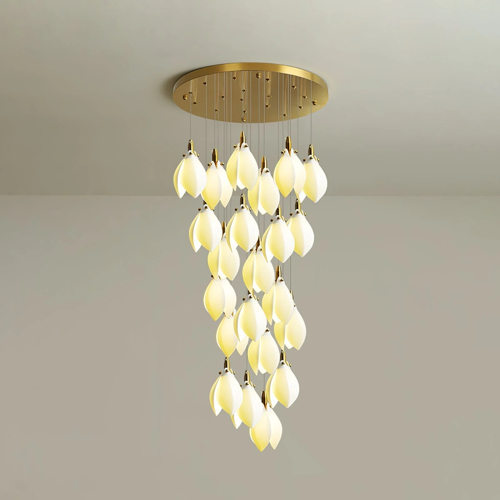 Caphayra Floral Ceramic Brass Chandelier - Image 38