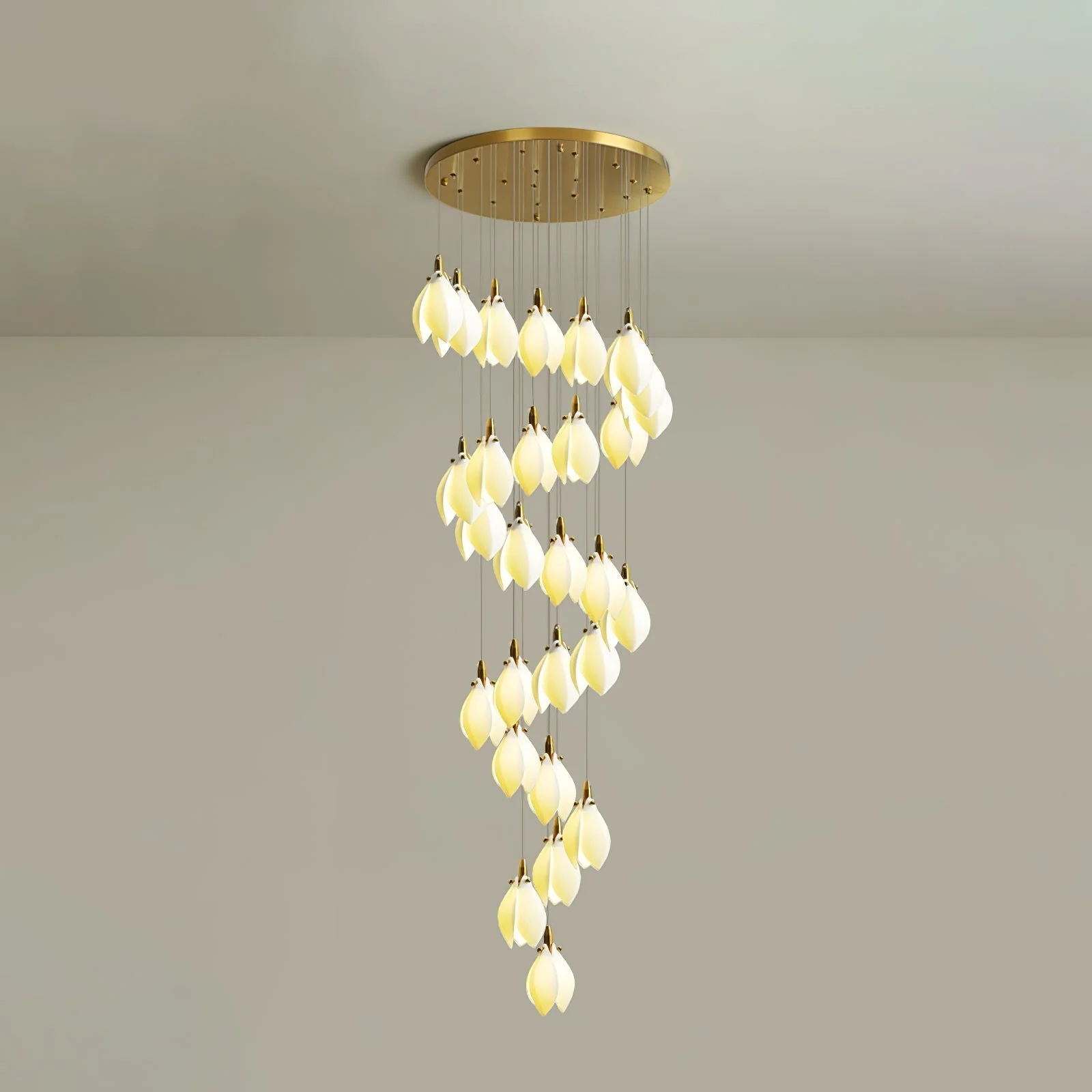 Caphayra Floral Ceramic Brass Chandelier - Image 42