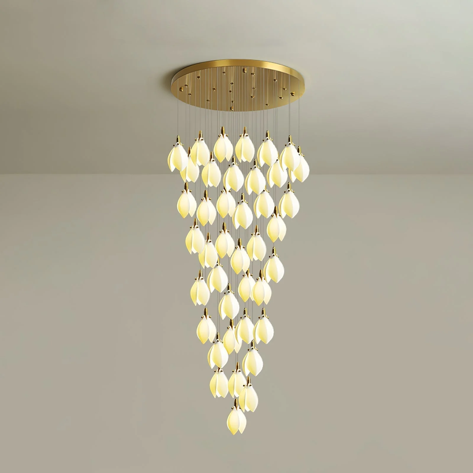 Caphayra Floral Ceramic Brass Chandelier - Image 43