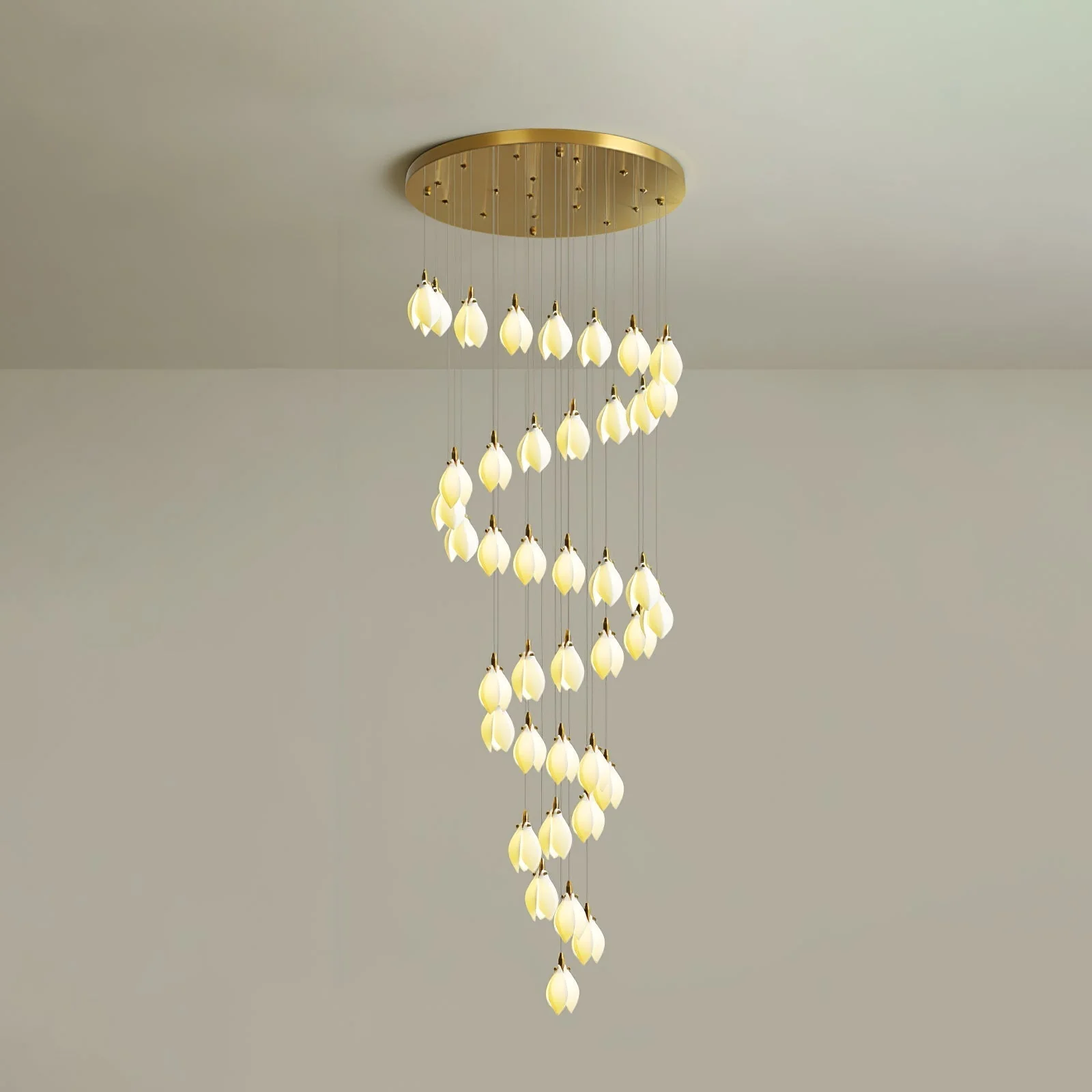Caphayra Floral Ceramic Brass Chandelier - Image 44