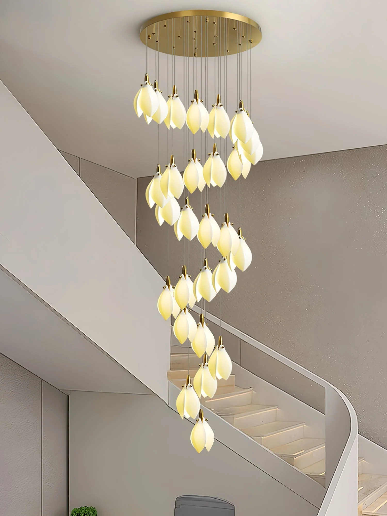 Caphayra Floral Ceramic Brass Chandelier - Image 51