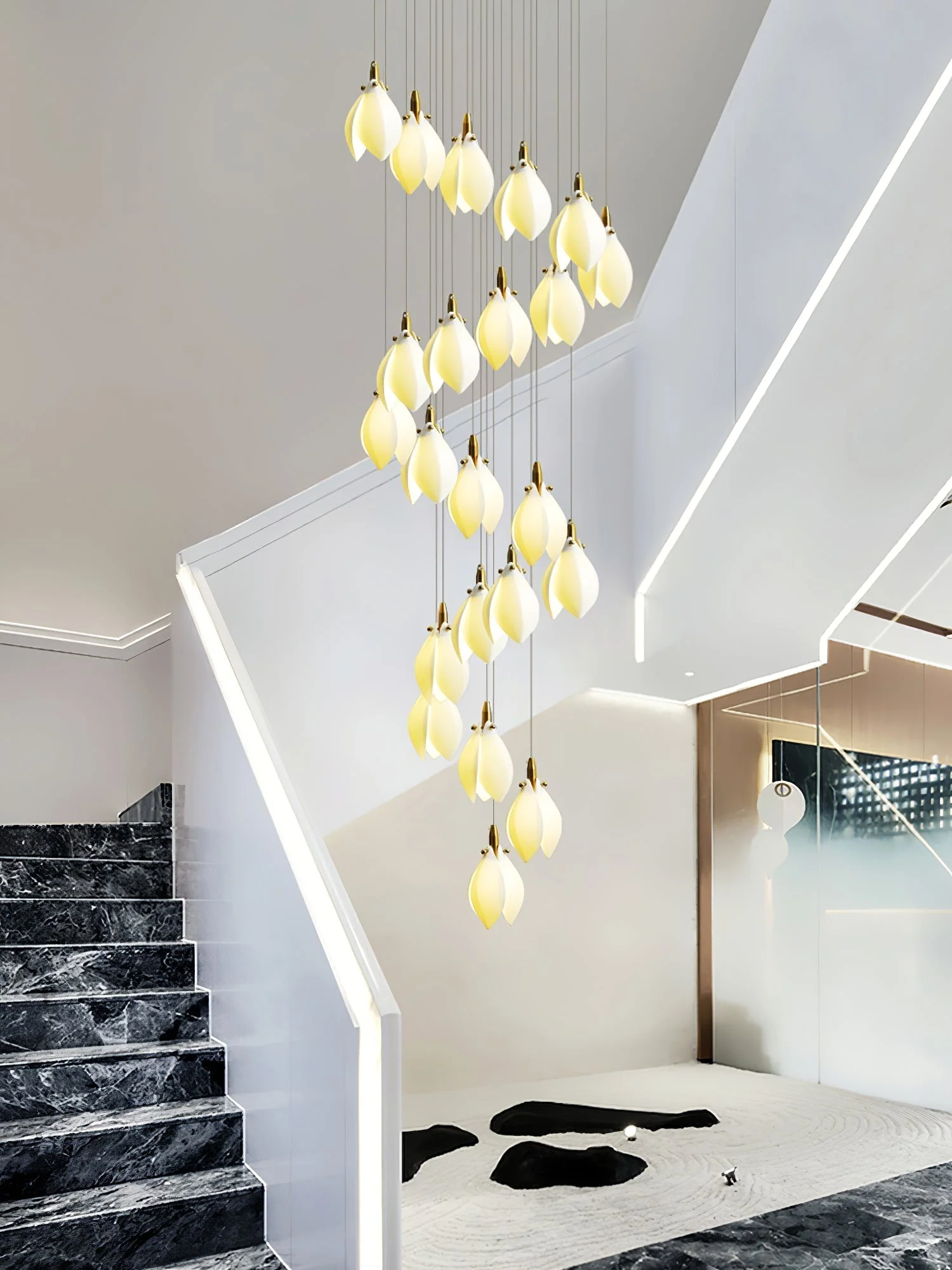 Caphayra Floral Ceramic Brass Chandelier - Image 52