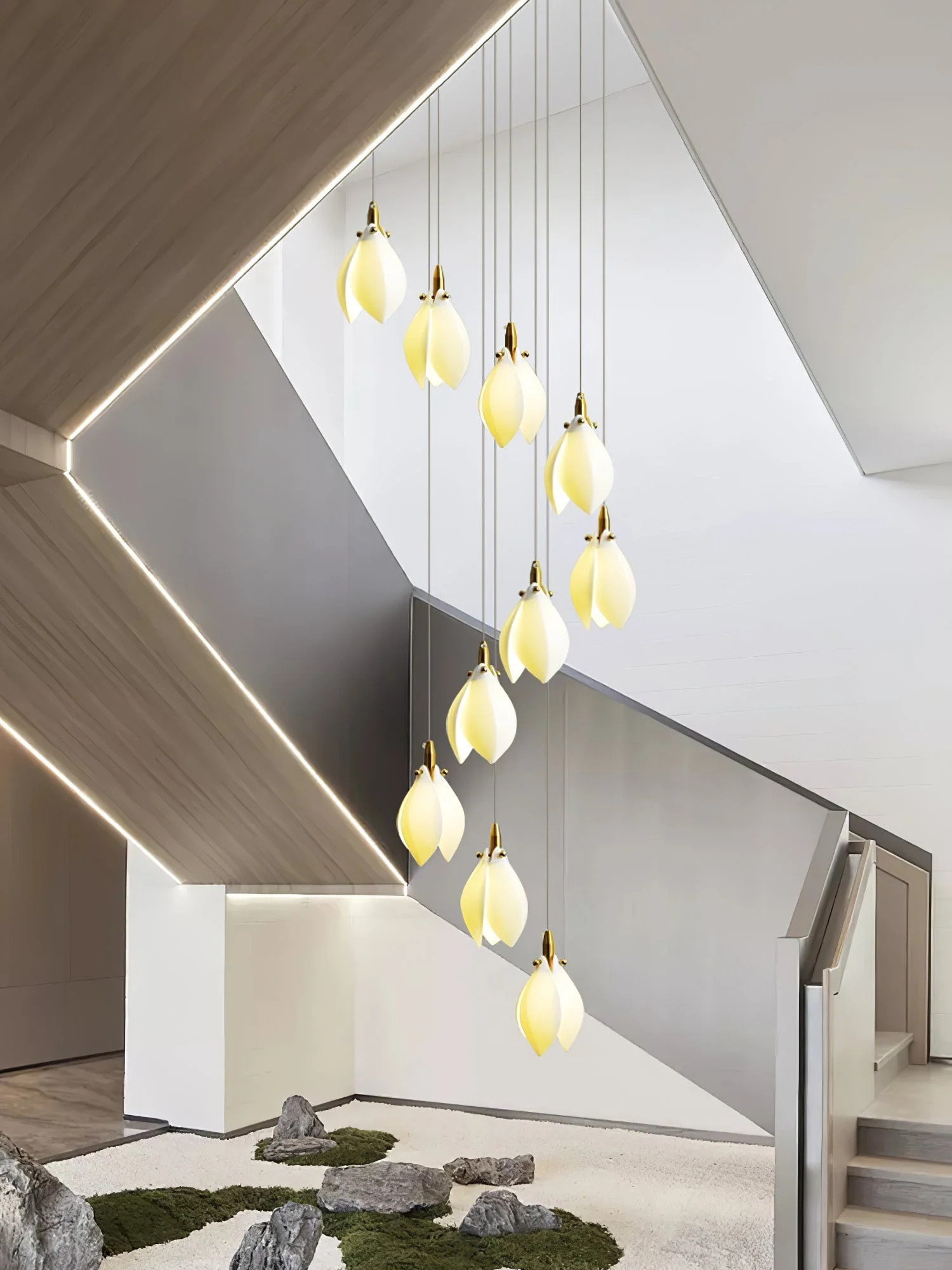 Caphayra Floral Ceramic Brass Chandelier - Image 53