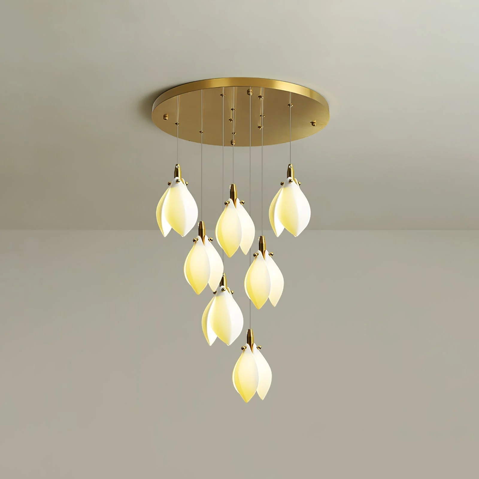 Caphayra Floral Ceramic Brass Chandelier - Image 54