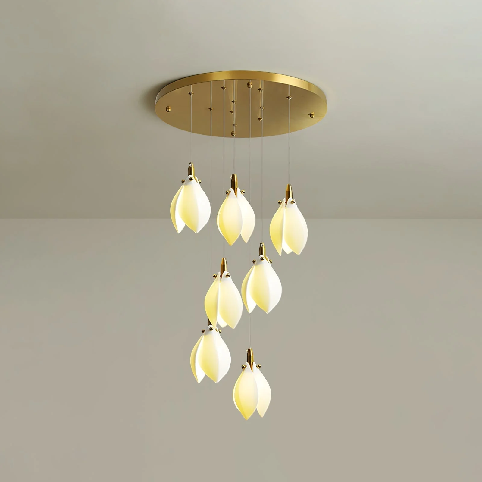 Caphayra Floral Ceramic Brass Chandelier - Image 8