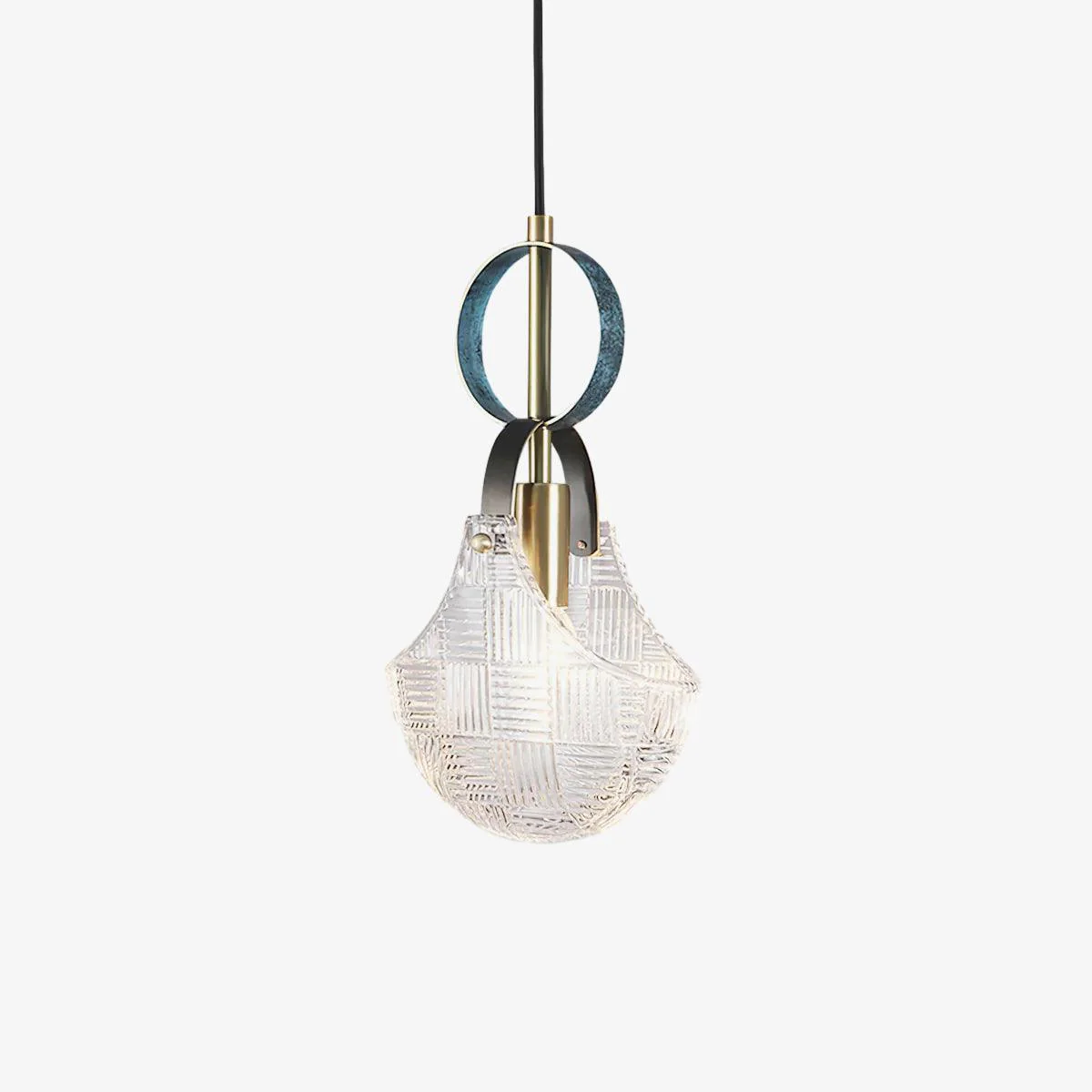 Lustra Pendant Light Glass Brass Teal
