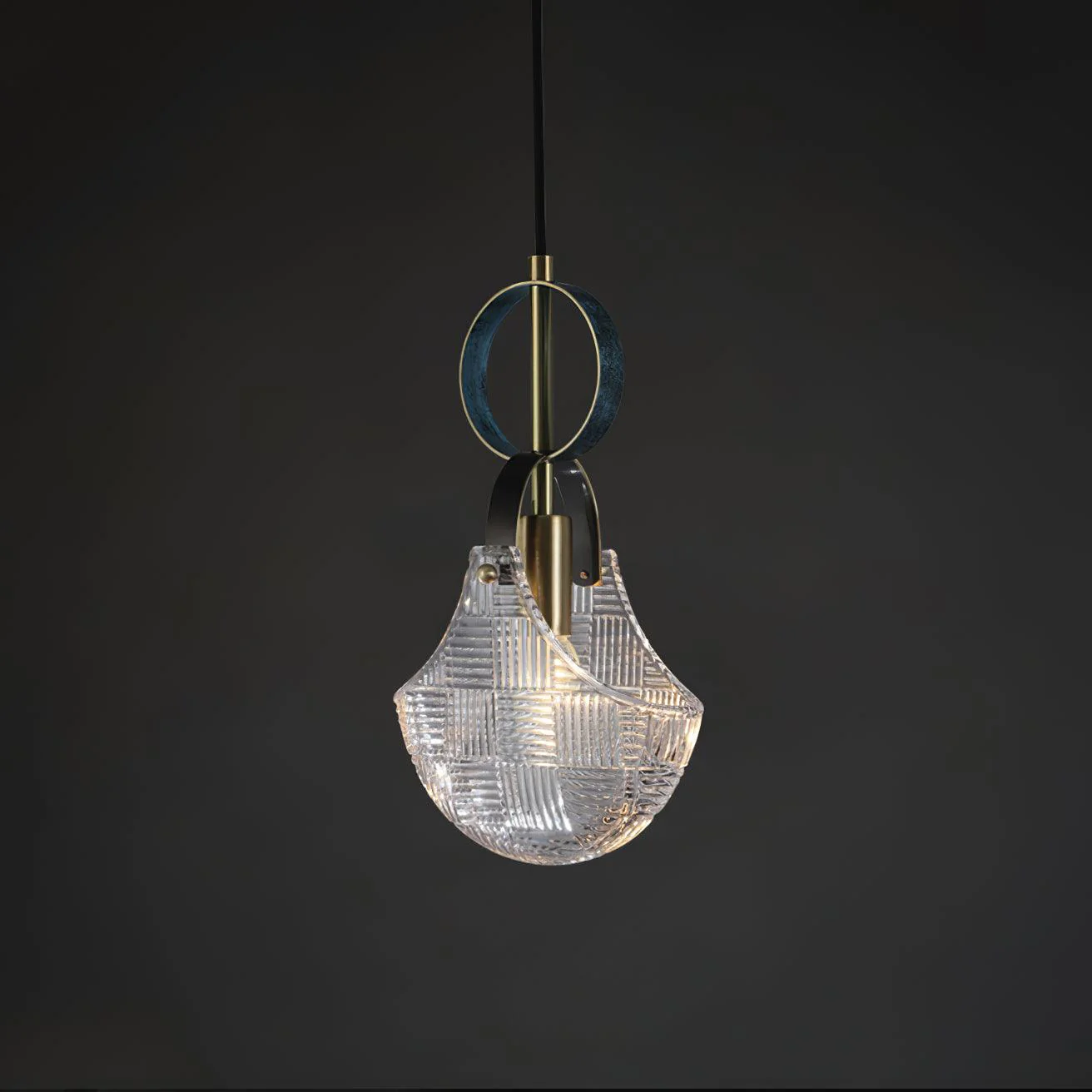 Lustra Pendant Light Glass Brass Teal - Image 11