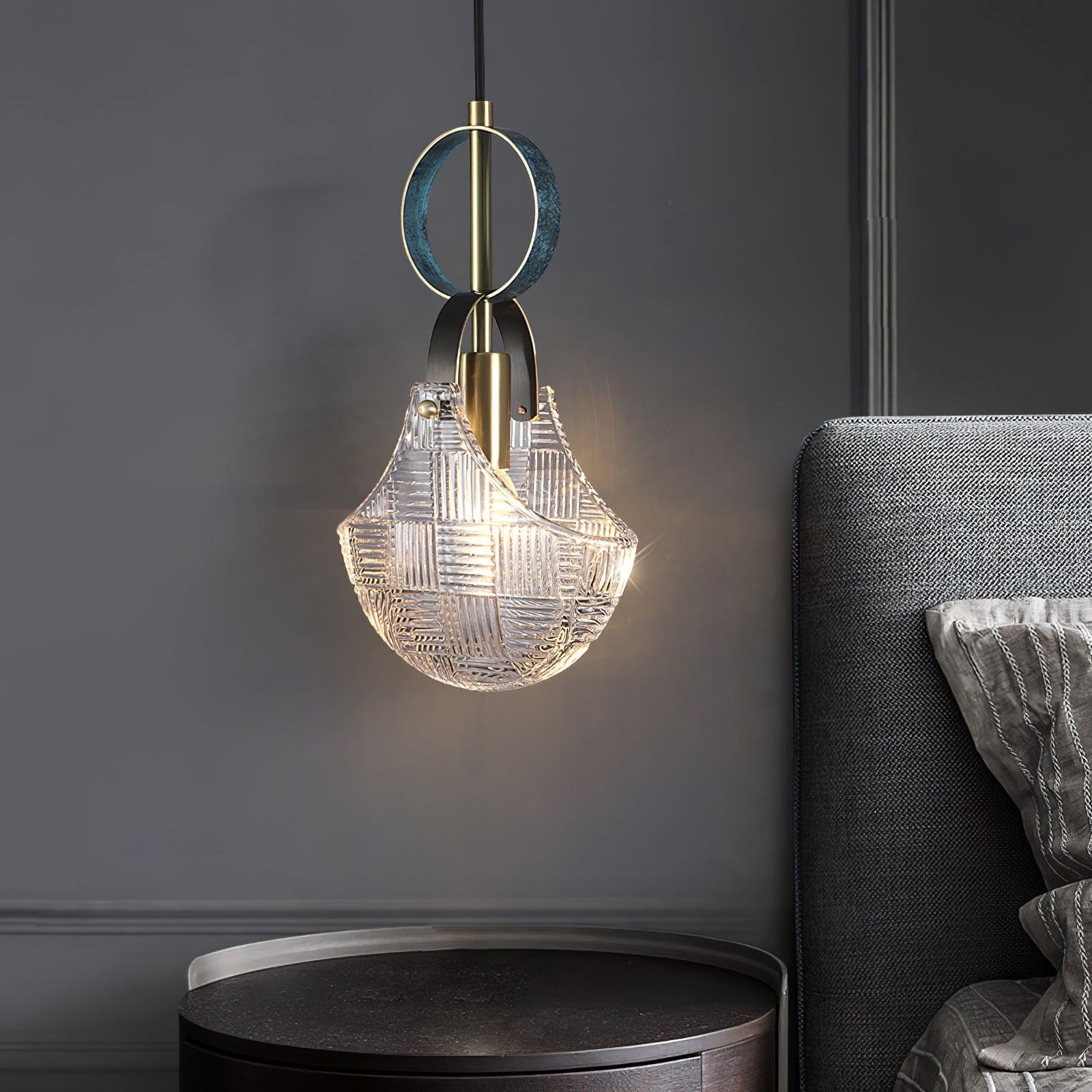 Lustra Pendant Light Glass Brass Teal - Image 12
