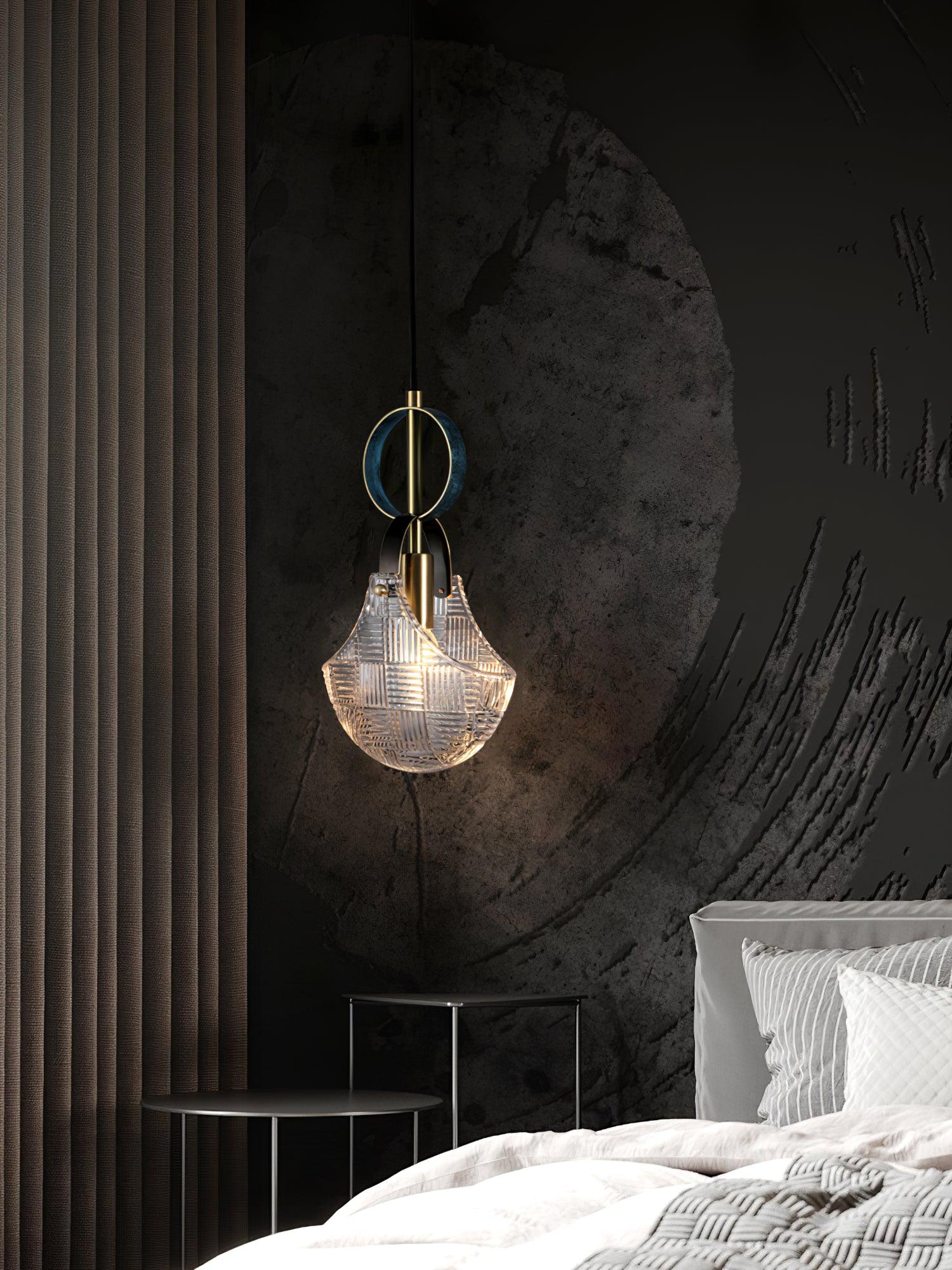 Lustra Pendant Light Glass Brass Teal - Image 2