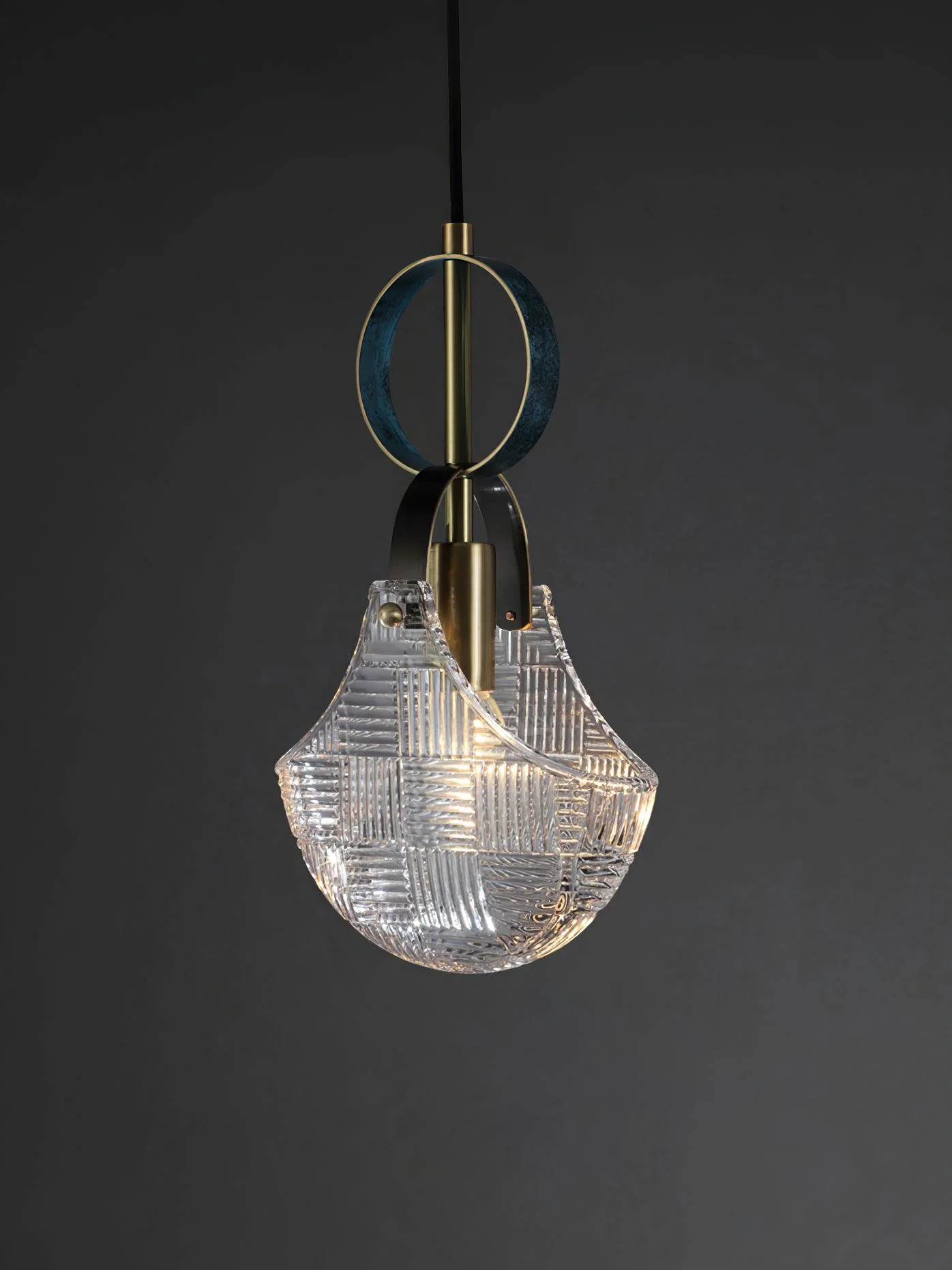 Lustra Pendant Light Glass Brass Teal - Image 6