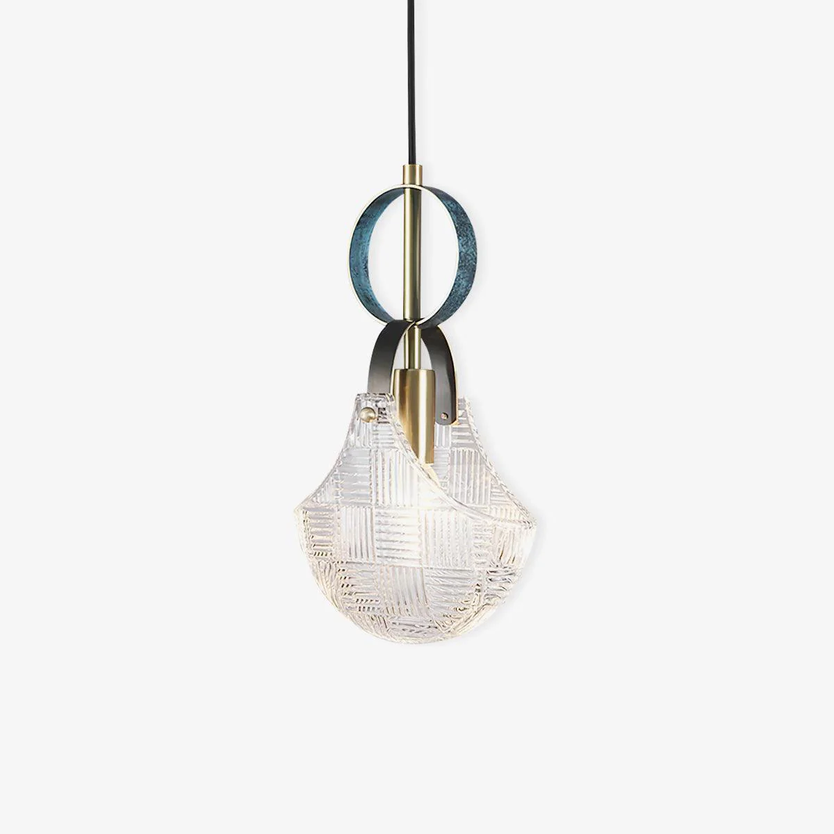Lustra Pendant Light Glass Brass Teal - Image 9