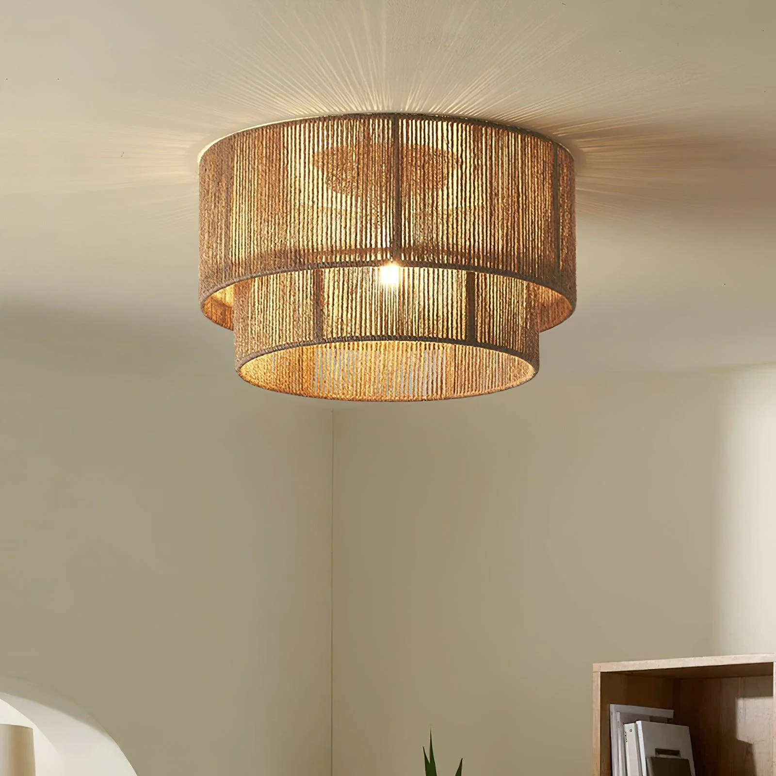Casora Classic Art Natural Rope Ceiling Light - Image 4