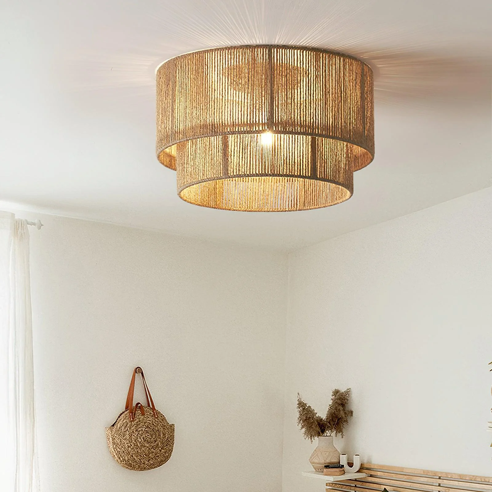 Casora Classic Art Natural Rope Ceiling Light - Image 5