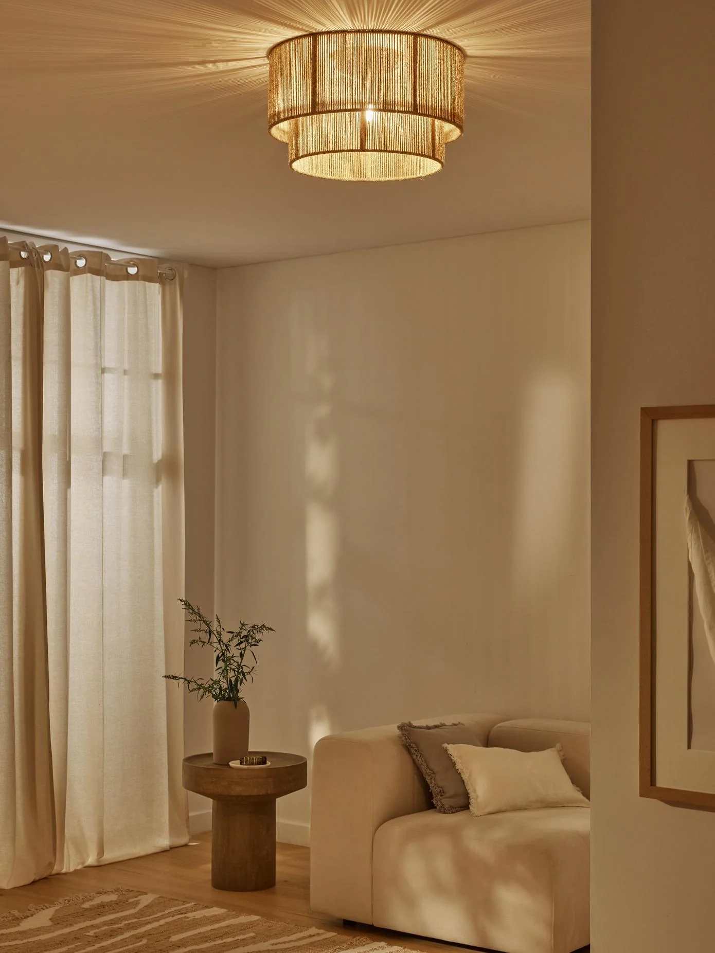 Casora Classic Art Natural Rope Ceiling Light - Image 6