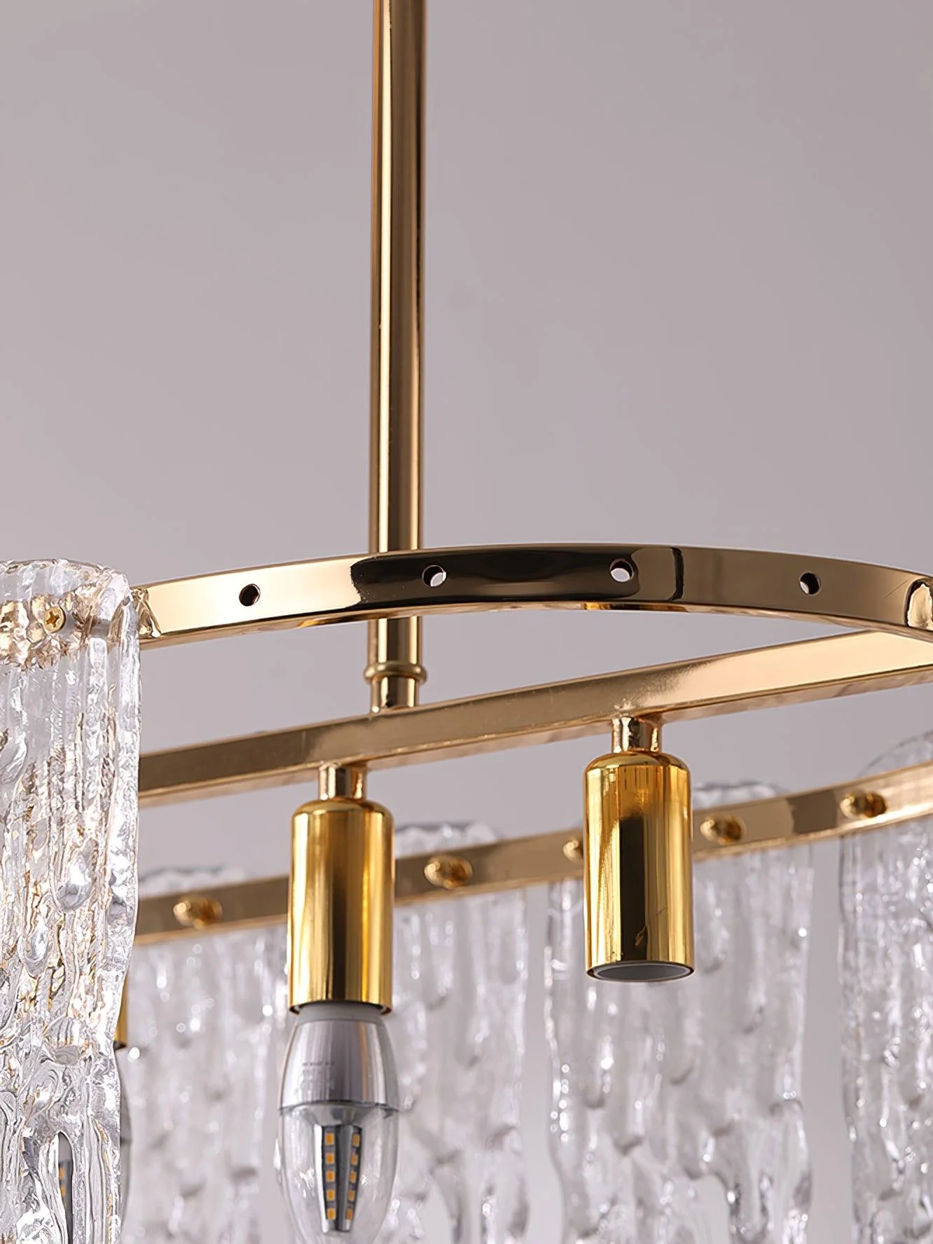 Cathaa Postmodern Luxury Rectangular Icicle Glass Crystal Chandelier - Image 11