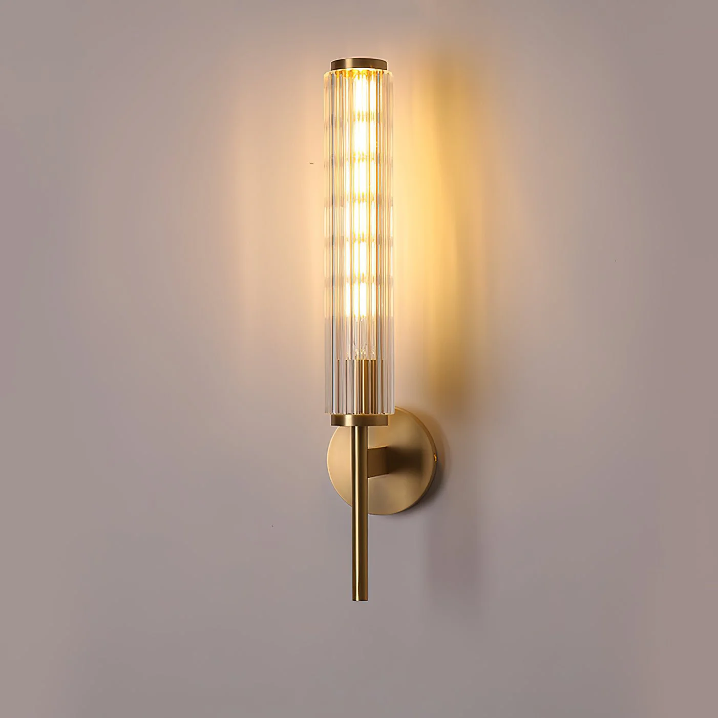 Cemaros Premium Linear Brass Glass Wall Light - Image 5