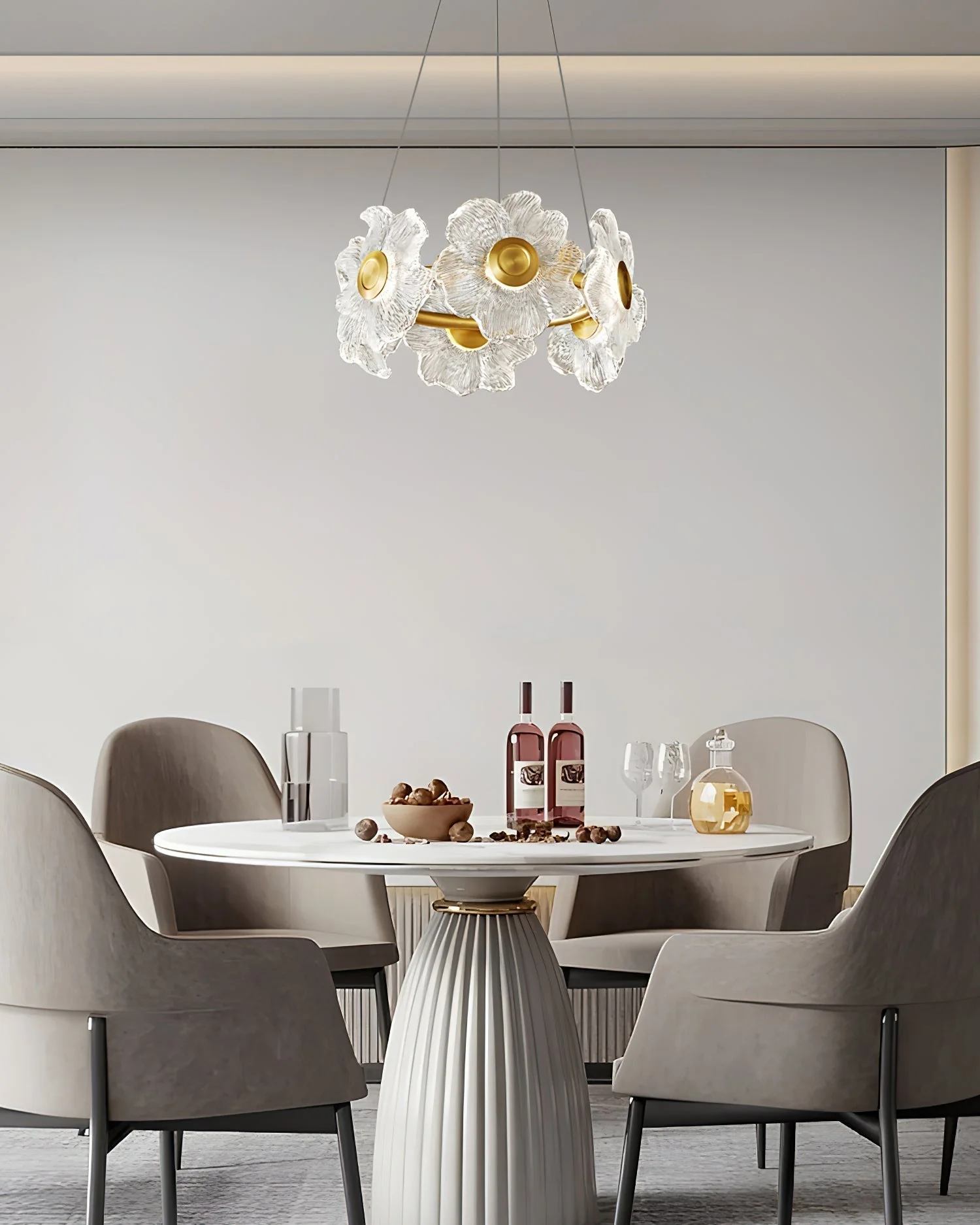 Cemirel Unique Flower Brass Glass Chandelier - Image 13