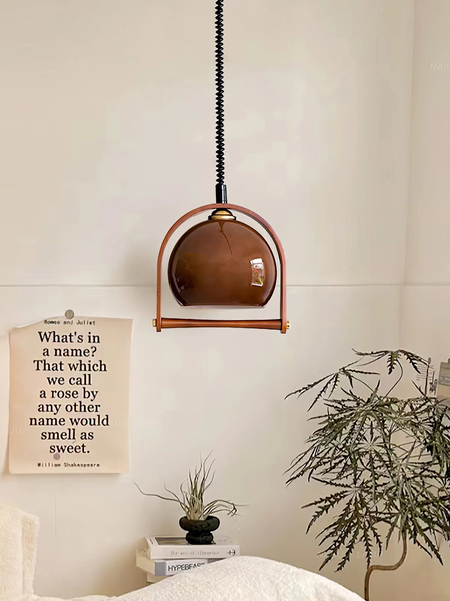 Cesilarae Premium Nordic Art Glass Wood Pendant Lamp - Image 15