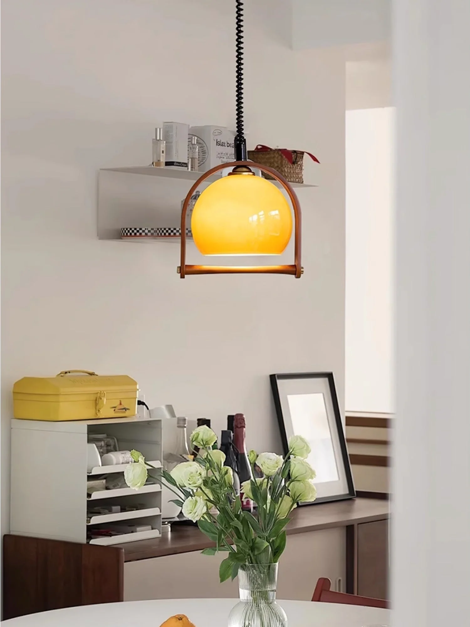 Cesilarae Premium Nordic Art Glass Wood Pendant Lamp - Image 17