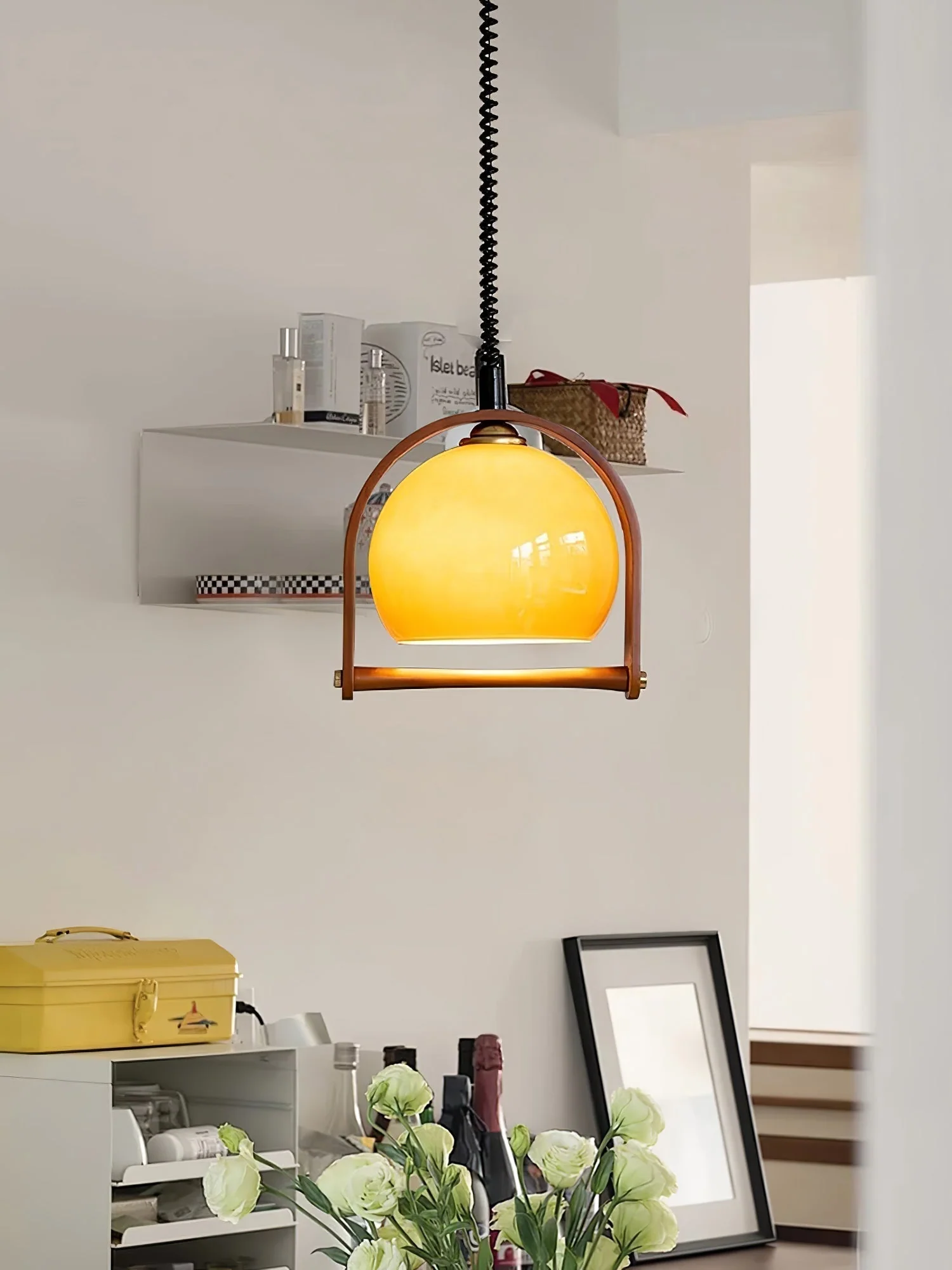Cesilarae Premium Nordic Art Glass Wood Pendant Lamp - Image 18