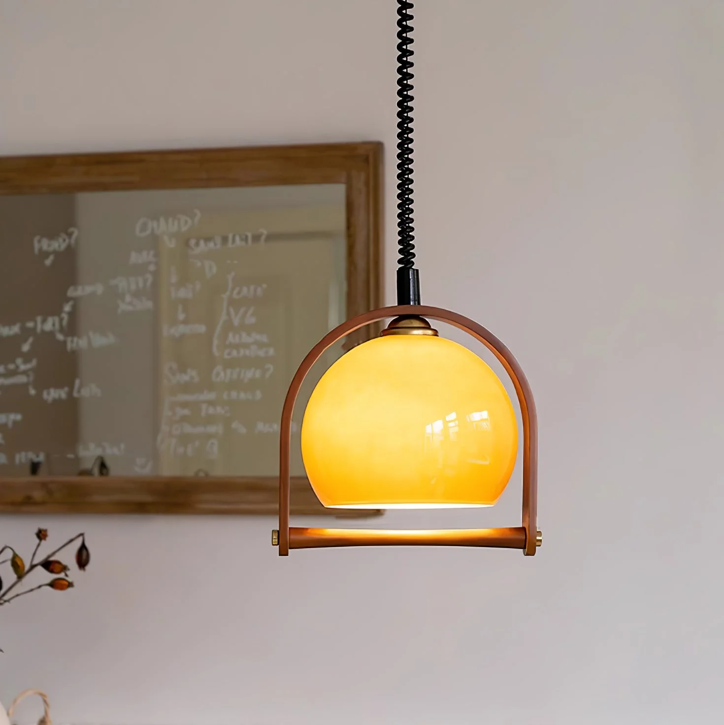 Cesilarae Premium Nordic Art Glass Wood Pendant Lamp - Image 2