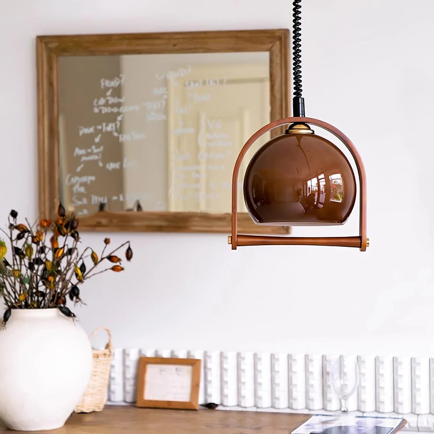 Cesilarae Premium Nordic Art Glass Wood Pendant Lamp - Image 23