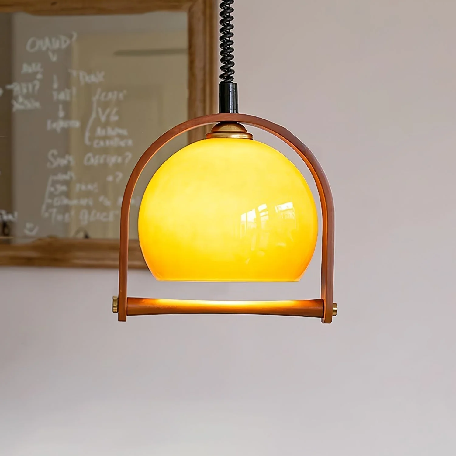 Cesilarae Premium Nordic Art Glass Wood Pendant Lamp - Image 6
