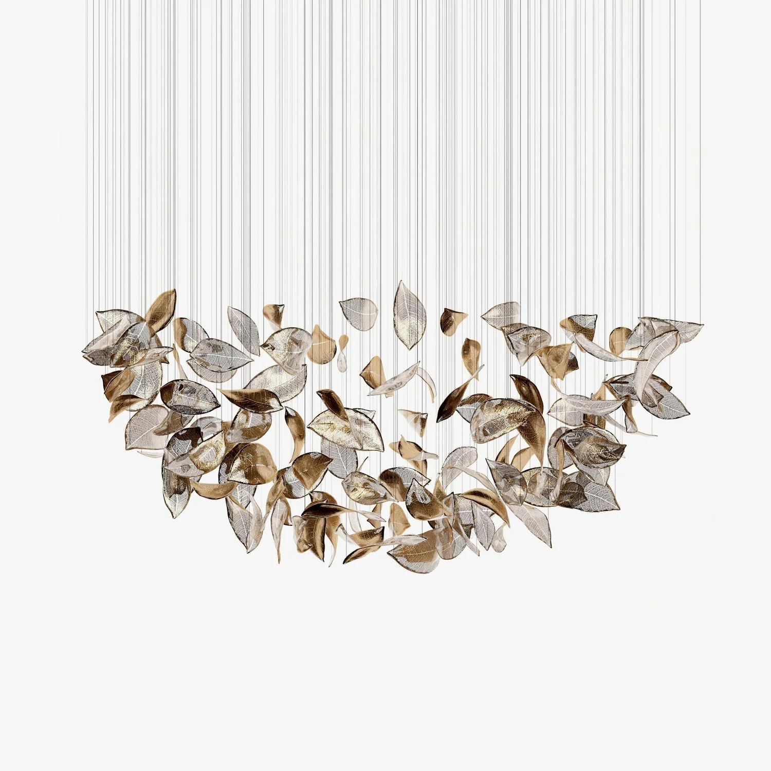 Cesilila Iridescent Leaf Pendant Light Chandelier