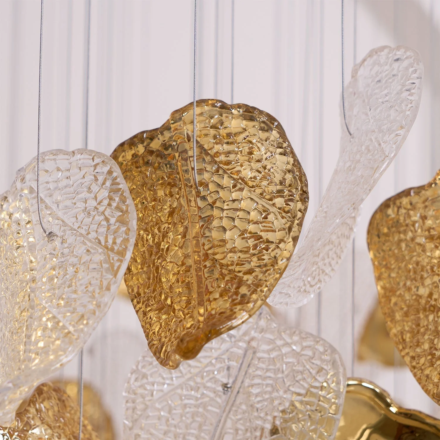 Cesilila Iridescent Leaf Pendant Light Chandelier - Image 11