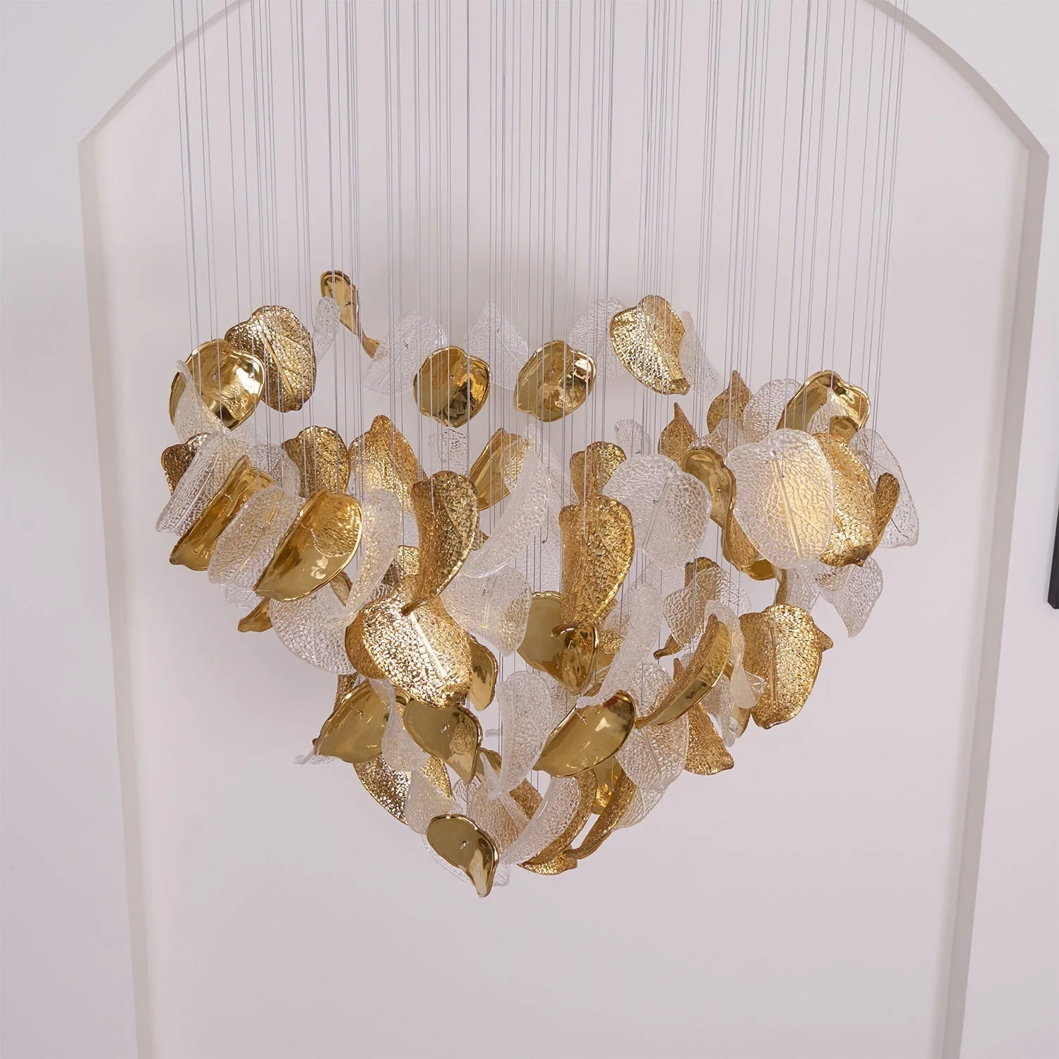 Cesilila Iridescent Leaf Pendant Light Chandelier - Image 13
