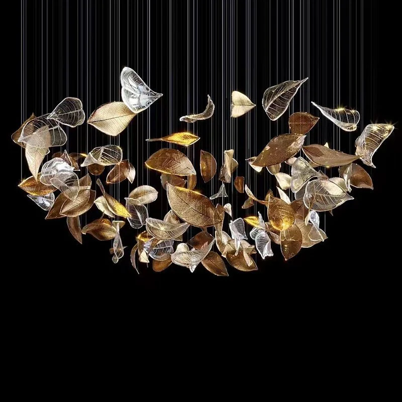Cesilila Iridescent Leaf Pendant Light Chandelier - Image 16