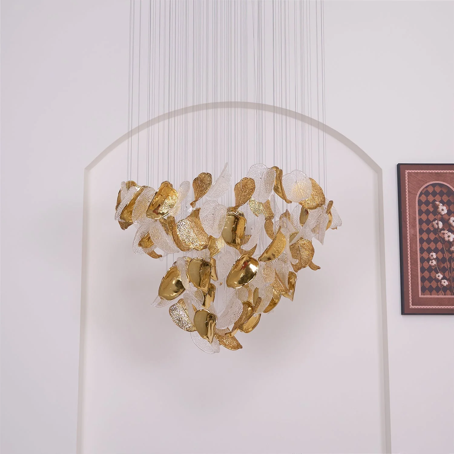 Cesilila Iridescent Leaf Pendant Light Chandelier - Image 17