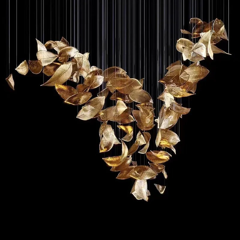 Cesilila Iridescent Leaf Pendant Light Chandelier - Image 19