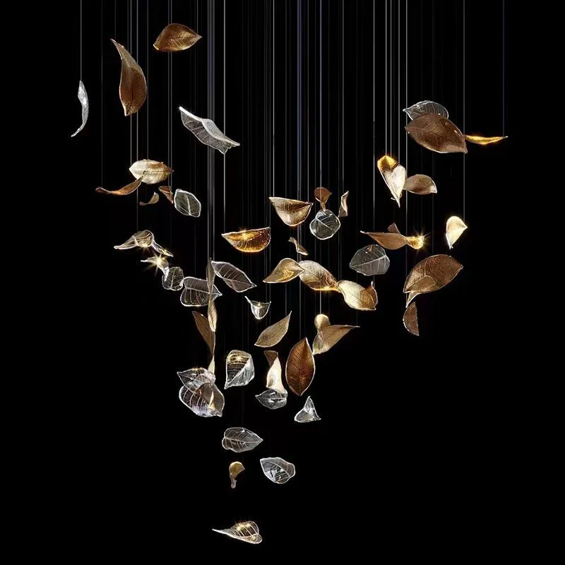 Cesilila Iridescent Leaf Pendant Light Chandelier - Image 21