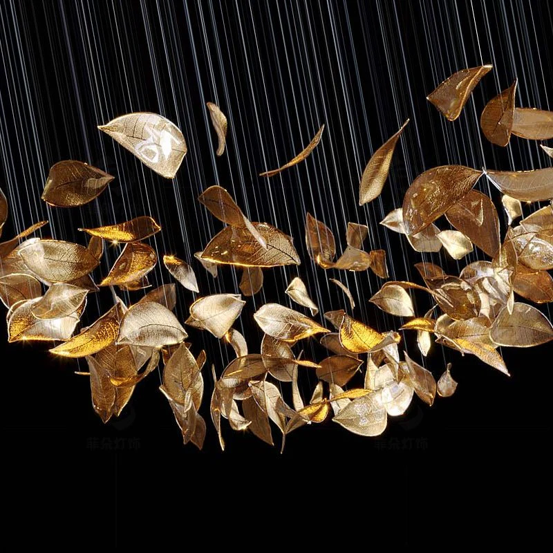 Cesilila Iridescent Leaf Pendant Light Chandelier - Image 22