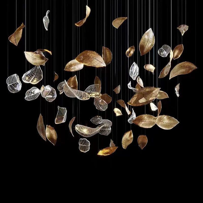 Cesilila Iridescent Leaf Pendant Light Chandelier - Image 23