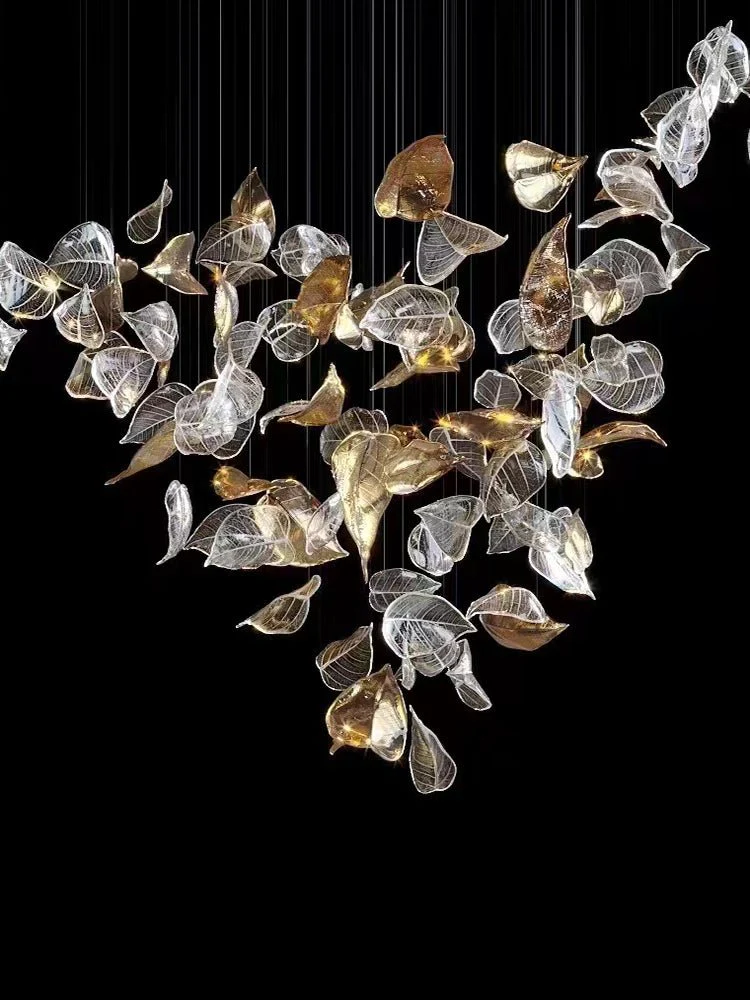 Cesilila Iridescent Leaf Pendant Light Chandelier - Image 26