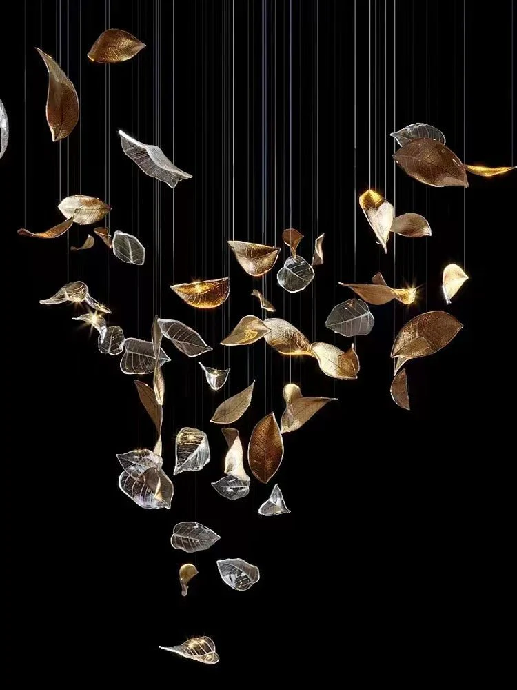 Cesilila Iridescent Leaf Pendant Light Chandelier - Image 28
