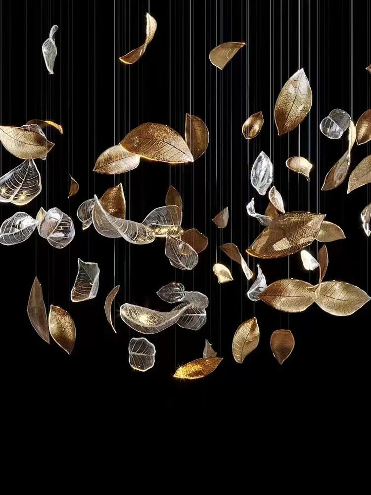 Cesilila Iridescent Leaf Pendant Light Chandelier - Image 29
