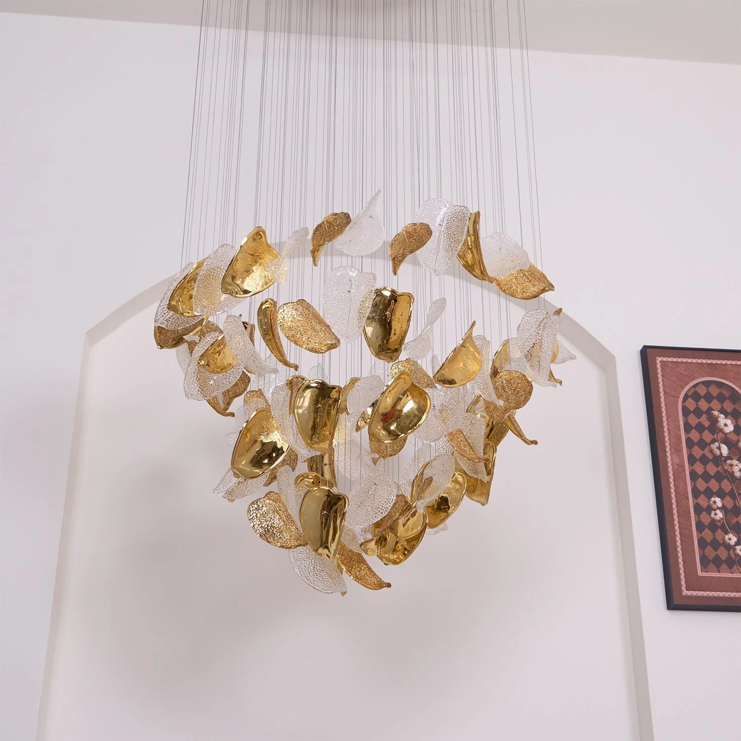 Cesilila Iridescent Leaf Pendant Light Chandelier - Image 6