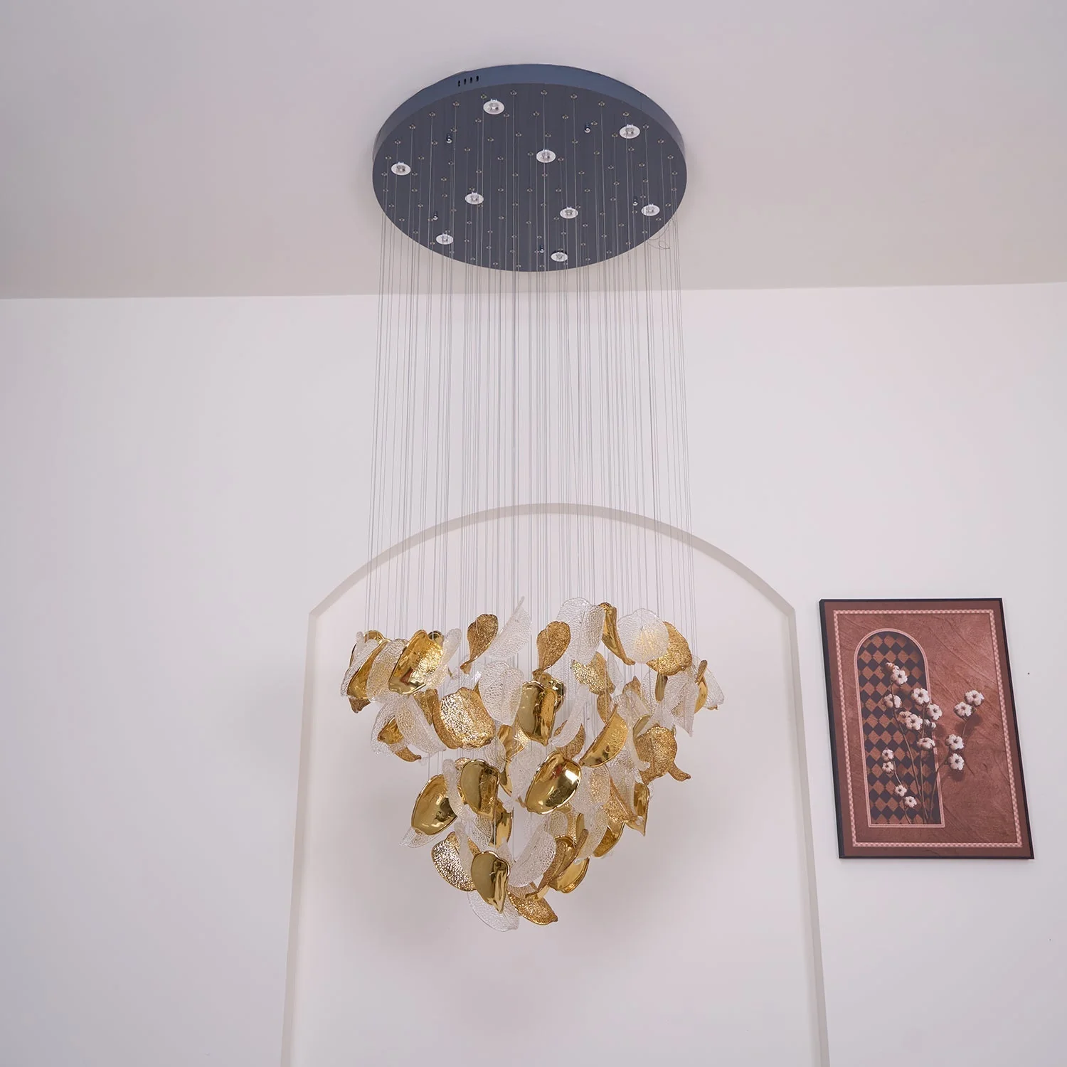 Cesilila Iridescent Leaf Pendant Light Chandelier - Image 8