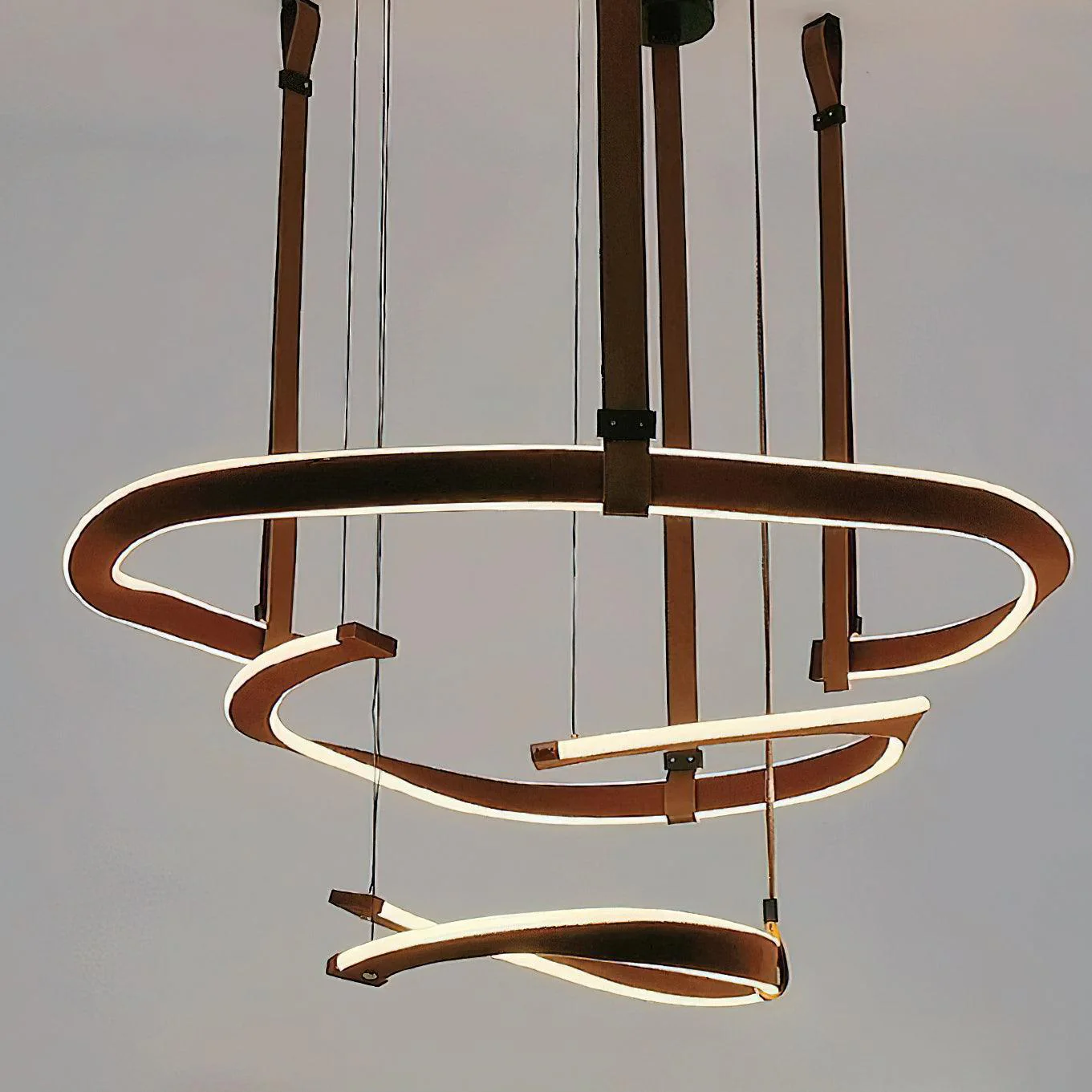 Cesorora Curved Artificial Leather Chandelier - Image 12