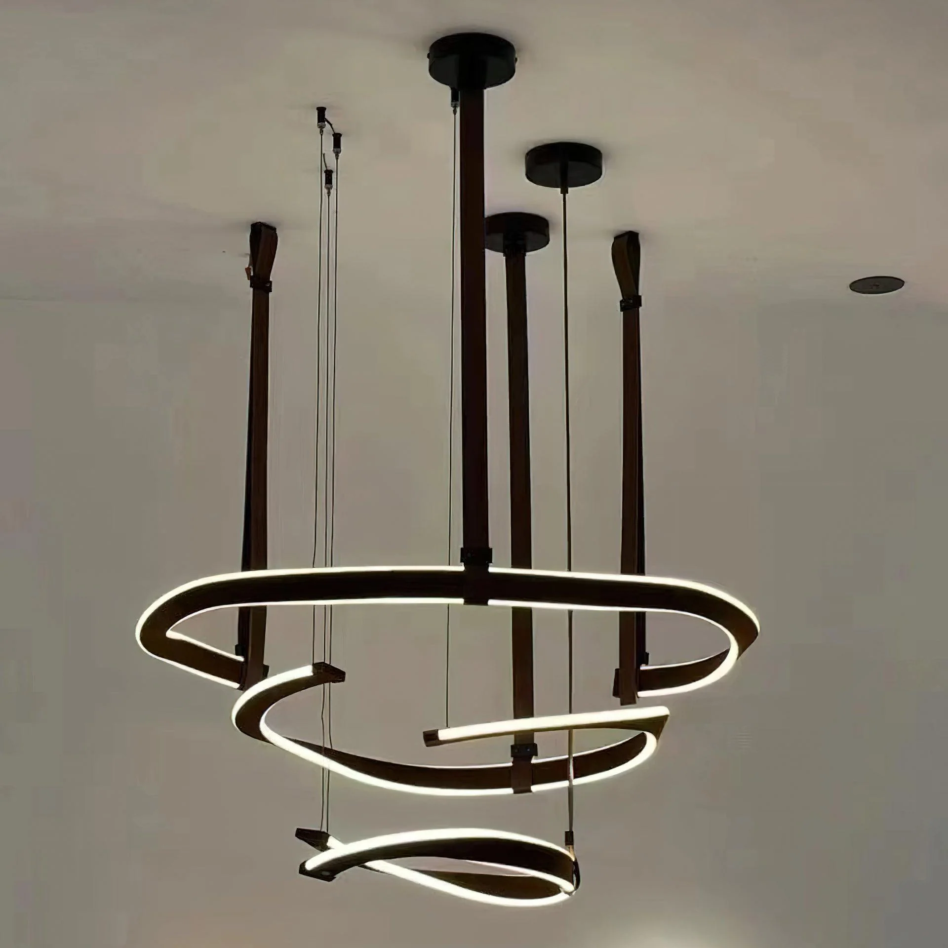 Cesorora Curved Artificial Leather Chandelier - Image 22